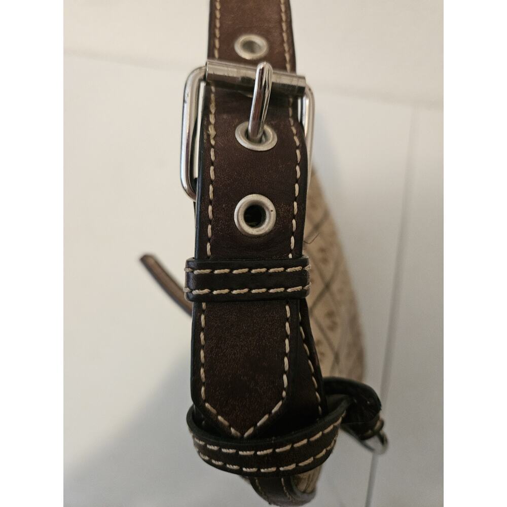 Dooney & Bourke Signature Diamond Jacquard Small Handbag Brown 11x8x5 - Picture 10 of 16